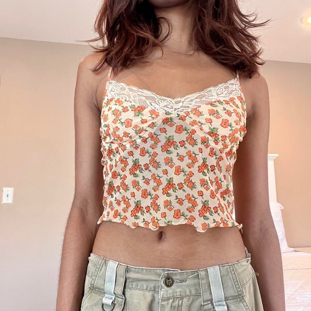 MOTEL Floral Lace Cami Tank